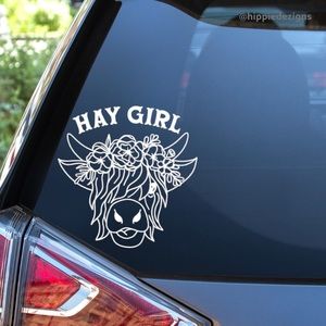 Hay Girl Highland Cow 🐄 Vinyl Decal